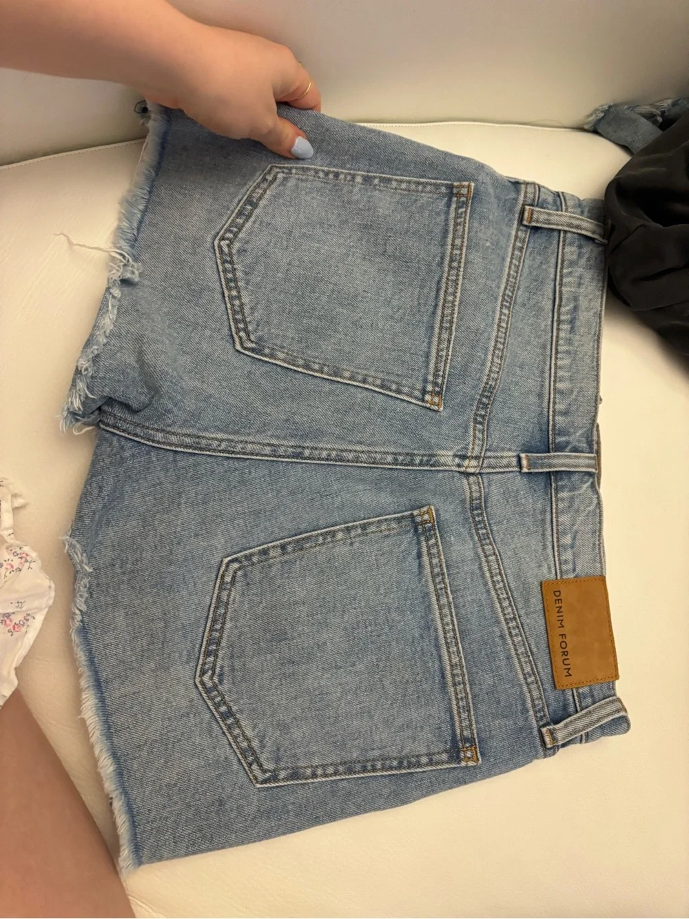 Denim Forum Light Blue High-Rise Denim Shorts